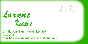 lorant kupi business card