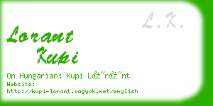 lorant kupi business card